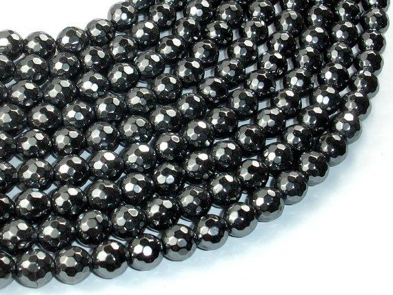Hematite, 8mm Faceted Round Beads-Gems: Round & Faceted-BeadBeyond
