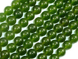 Jade Beads, Olive Green, 8mm Round Beads-Gems: Round & Faceted-BeadBeyond