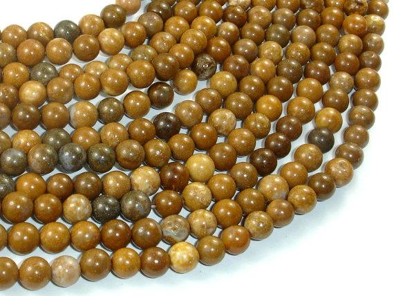 Agate Beads-Brown, 6mm(6.5mm)-Agate: Round & Faceted-BeadBeyond