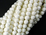 Tridacna Shell Beads, 6mm Carved Lotus Flower Round Beads-Gems: Round & Faceted-BeadBeyond