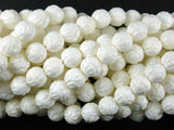Tridacna Shell Beads, 8mm Carved Lotus Flower Round Beads-Gems: Round & Faceted-BeadBeyond