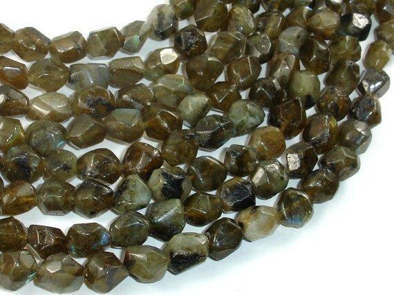 Labradorite Beads, 8x10mm Faceted Nugget Beads-Gems: Round & Faceted-BeadBeyond