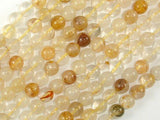 Yellow Quartz, 6mm(6.3mm) Round Beads-Gems: Round & Faceted-BeadBeyond