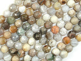 Bamboo Leaf Agate Beads, 6mm(6.4mm) Faceted Round Beads-Gems: Round & Faceted-BeadBeyond