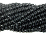 Matte Black Onyx Beads, 6mm Round Beads-with polished line-Gems: Round & Faceted-BeadBeyond