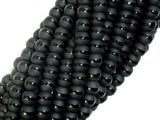 Matte Black Onyx Beads, 6mm Round Beads-with polished line-Gems: Round & Faceted-BeadBeyond