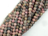 Matte Rhodonite Beads, 4mm, Round Beads-Gems: Round & Faceted-BeadBeyond