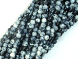 Rain Flower Stone Beads, Black, White, 4mm Round Beads-Gems: Round & Faceted-BeadBeyond