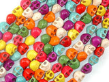 Howlite Skull Beads, Multi-color, 6x8mm-Gems: Round & Faceted-BeadBeyond