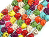 Howlite Skull Beads, Multi-color, 8x10mm-Gems: Round & Faceted-BeadBeyond