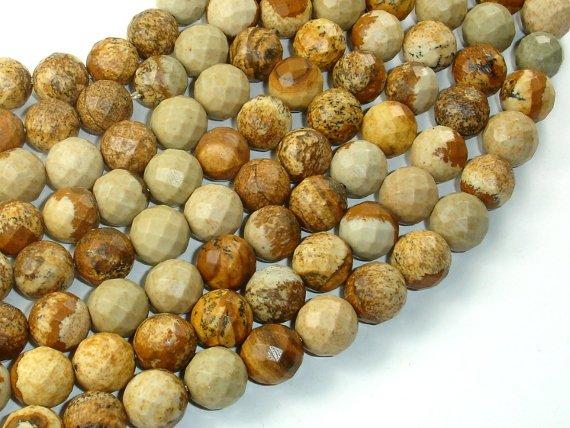 Picture Jasper Beads, 10mm Faceted Round Beads-Gems: Round & Faceted-BeadBeyond