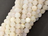 Druzy Agate Beads, White Geode Agate Beads, 6mm Round Beads-Gems: Round & Faceted-BeadBeyond