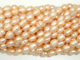 Fresh Water Pearl Beads, Rice, Peach, 6x8mm-Pearls & Glass-BeadBeyond