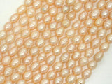 Fresh Water Pearl Beads, Rice, Peach, 6x8mm-Pearls & Glass-BeadBeyond