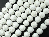 White Lava Beads, 10mm Round Beads-Gems: Round & Faceted-BeadBeyond