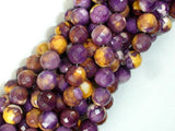 Rain Flower Stone, Purple, Yellow, 8mm Faceted Round Beads-Gems: Round & Faceted-BeadBeyond