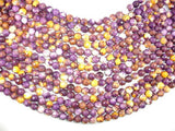 Rain Flower Stone, Purple, Yellow, 8mm Faceted Round Beads-Gems: Round & Faceted-BeadBeyond