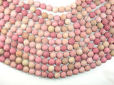 Matte Rhodonite Beads, 10mm Round Beads-Gems: Round & Faceted-BeadBeyond