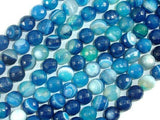 Banded Agate Beads, Striped Agate, Blue, 8mm Faceted Round Beads-Gems: Round & Faceted-BeadBeyond