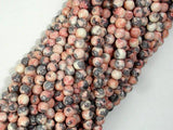 Rain Flower Stone, Pink, Gray, 4mm Round Beads-Gems: Round & Faceted-BeadBeyond