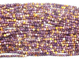 Rain Flower Stone, Purple, Yellow, 4mm Round Beads-Gems: Round & Faceted-BeadBeyond