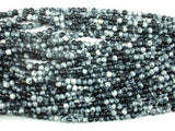 Rain Flower Stone Beads, Black, White, 4mm Round Beads-Gems: Round & Faceted-BeadBeyond