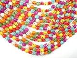 Howlite Skull Beads, Multi-color, 6x8mm-Gems: Round & Faceted-BeadBeyond