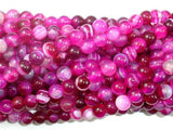 Banded Agate Beads, Fuchsia Agate, 6mm(6.3mm) Round-Gems: Round & Faceted-BeadBeyond