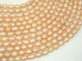 Fresh Water Pearl Beads, Rice, Peach, 6x8mm-Pearls & Glass-BeadBeyond