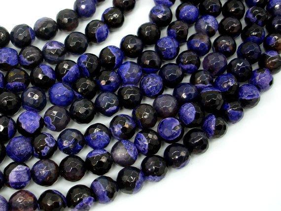 Agate Beads, Purple & Black, 8mm Faceted-Agate: Round & Faceted-BeadBeyond