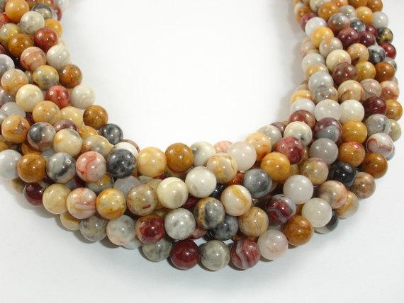 Crazy Lace Agate Beads, 8mm Round Beads-Gems: Round & Faceted-BeadBeyond