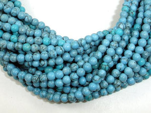 Turquoise Howlite Beads, 4mm Round Beads-Gems: Round & Faceted-BeadBeyond