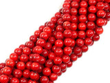 Red Bamboo Coral Beads, Round, 6mm-Gems: Round & Faceted-BeadBeyond