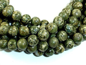 Alligator Skin Jasper Beads, Green Brecciated Jasper, Round, 8mm(8.3mm)-Gems: Round & Faceted-BeadBeyond
