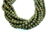 Alligator Skin Jasper Beads, Green Brecciated Jasper, Round, 8mm(8.3mm)-Gems: Round & Faceted-BeadBeyond