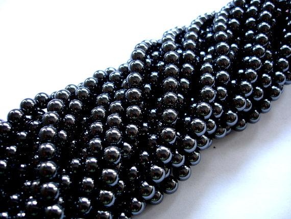 Hematite Beads, Round, 6mm-Gems: Round & Faceted-BeadBeyond