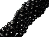 Black Tourmaline Beads, 8mm (8.5mm) Round Beads-Gems: Round & Faceted-BeadBeyond