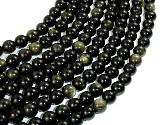 Golden Obsidian Beads, Round, 6mm-Gems: Round & Faceted-BeadBeyond