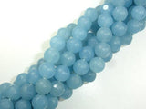 Matte Blue Dyed Jade Beads, Faceted Round, 10mm-Gems: Round & Faceted-BeadBeyond