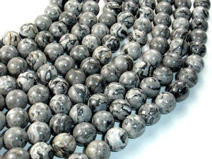 Gray Picture Jasper Beads, Round, 10mm-Gems: Round & Faceted-BeadBeyond