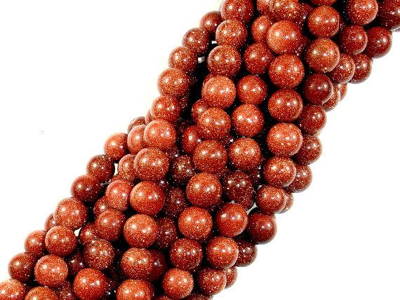 Goldstone Beads, Round, 6mm-Gems: Round & Faceted-BeadBeyond