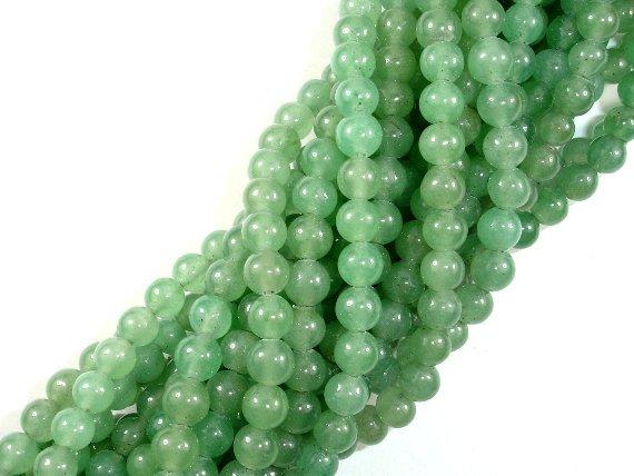 Green Aventurine Beads, Round, 6mm-Gems: Round & Faceted-BeadBeyond