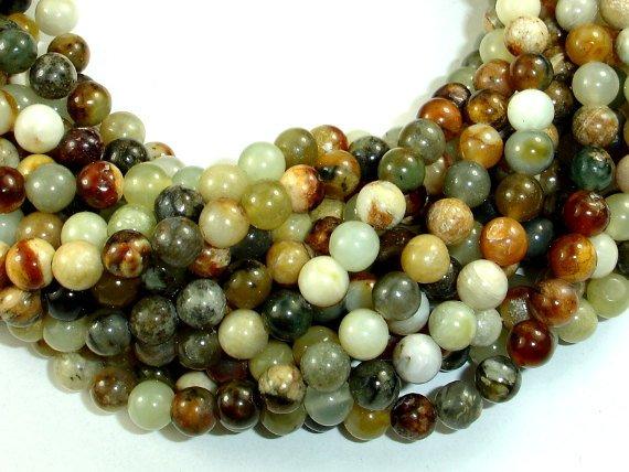 Jade Beads, Round, 6mm-Gems: Round & Faceted-BeadBeyond
