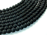 Matte Black Onyx Beads, Round, 10mm-Gems: Round & Faceted-BeadBeyond