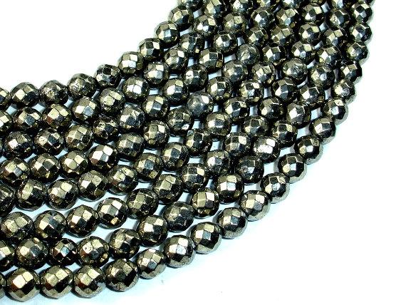 Pyrite Beads, Faceted Round, 6mm-Gems: Round & Faceted-BeadBeyond