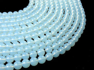 White Opalite Beads, Round, 10mm, 14.5 Inch-Gems: Round & Faceted-BeadBeyond
