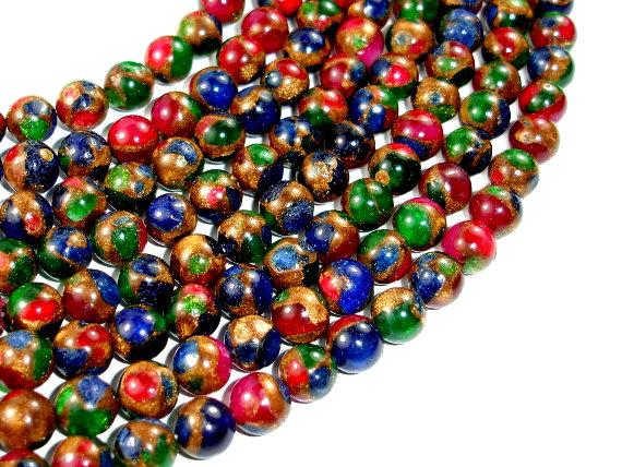 Mosaic Stone Beads, Multicolor, Round, 8mm-Gems: Round & Faceted-BeadBeyond