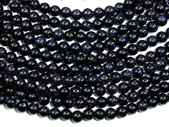 Blue Goldstone Beads, Round, 4mm-Gems: Round & Faceted-BeadBeyond