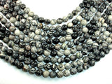 Black Line Jasper, Silk Stone, Spider Web Jasper Round, 10mm beads-Gems: Round & Faceted-BeadBeyond
