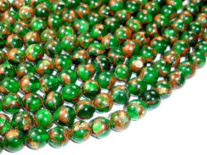 Mosaic Stone Beads, Round, Green, 8mm-Gems: Round & Faceted-BeadBeyond